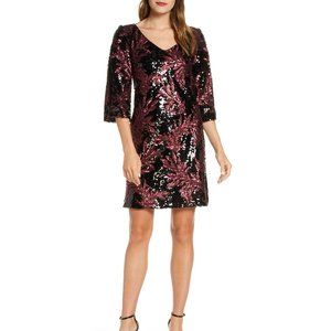 NWT Women's Taylor Dresses Split Sleeve Sequin Cocktail Dress, Size 14 $160 X013